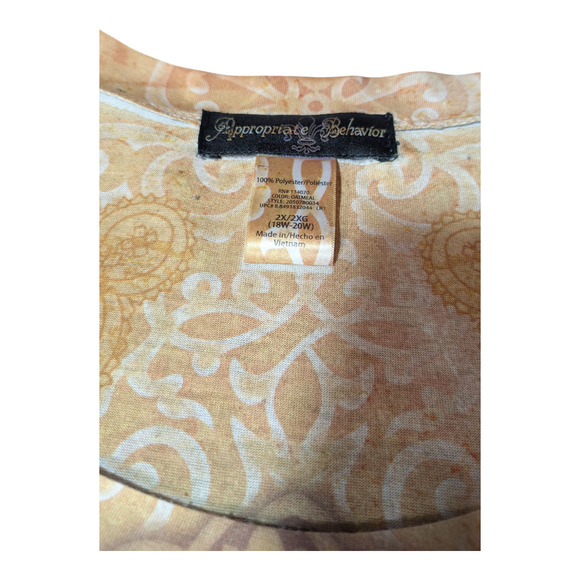 Appropriate Behavior-Women's Top Size 2XL Yellow/Orange Pre Owned Well Cared For - Picture 4 of 6